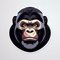 AI generated Gorilla Icon Avatar Gamer Clip Art Sticker Decoration Simple Background photo