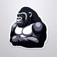 AI generated Gorilla Icon Avatar Gamer Clip Art Sticker Decoration Simple Background photo