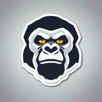 AI generated Gorilla Icon Avatar Gamer Clip Art Sticker Decoration Simple Background photo