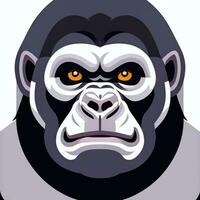 AI generated Gorilla Icon Avatar Gamer Clip Art Sticker Decoration Simple Background photo