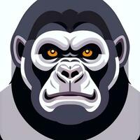 AI generated Gorilla Icon Avatar Gamer Clip Art Sticker Decoration Simple Background photo