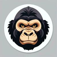 AI generated Gorilla Icon Avatar Gamer Clip Art Sticker Decoration Simple Background photo