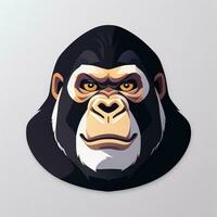 AI generated Gorilla Icon Avatar Gamer Clip Art Sticker Decoration Simple Background photo