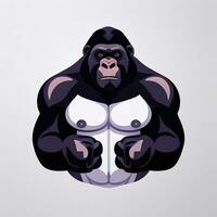 AI generated Gorilla Icon Avatar Gamer Clip Art Sticker Decoration Simple Background photo