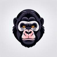 AI generated Gorilla Icon Avatar Gamer Clip Art Sticker Decoration Simple Background photo