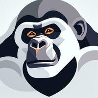 AI generated Gorilla Icon Avatar Gamer Clip Art Sticker Decoration Simple Background photo