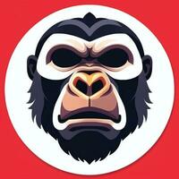 AI generated Gorilla Icon Avatar Gamer Clip Art Sticker Decoration Simple Background photo