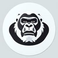 AI generated Gorilla Icon Avatar Gamer Clip Art Sticker Decoration Simple Background photo