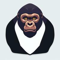 AI generated Gorilla Icon Avatar Gamer Clip Art Sticker Decoration Simple Background photo