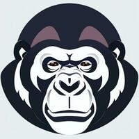 AI generated Gorilla Icon Avatar Gamer Clip Art Sticker Decoration Simple Background photo