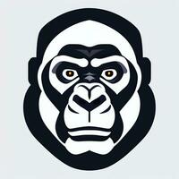 AI generated Gorilla Icon Avatar Gamer Clip Art Sticker Decoration Simple Background photo