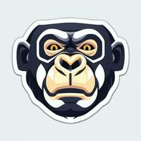 AI generated Gorilla Icon Avatar Gamer Clip Art Sticker Decoration Simple Background photo