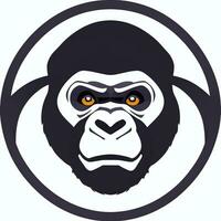 AI generated Gorilla Icon Avatar Gamer Clip Art Sticker Decoration Simple Background photo