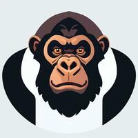 AI generated Gorilla Icon Avatar Gamer Clip Art Sticker Decoration Simple Background photo