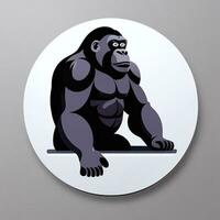 AI generated Gorilla Icon Avatar Gamer Clip Art Sticker Decoration Simple Background photo