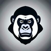 AI generated Gorilla Icon Avatar Gamer Clip Art Sticker Decoration Simple Background photo