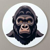 AI generated Gorilla Icon Avatar Gamer Clip Art Sticker Decoration Simple Background photo