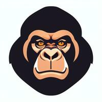 AI generated Gorilla Icon Avatar Gamer Clip Art Sticker Decoration Simple Background photo