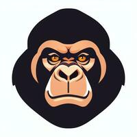 AI generated Gorilla Icon Avatar Gamer Clip Art Sticker Decoration Simple Background photo