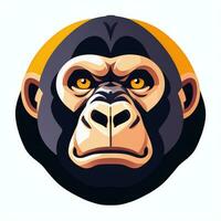 AI generated Gorilla Icon Avatar Gamer Clip Art Sticker Decoration Simple Background photo