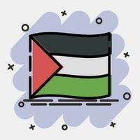 Icon palestine flag. Palestine elements. Icons in comic style. Good for prints, posters, logo, infographics, etc. vector