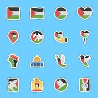 Cutting line sticker set of palestine. Palestine elements. Good for prints, posters, logo, infographics, etc. vector