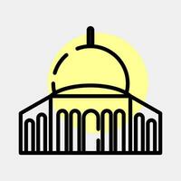 Icon mosque. Palestine elements. Icons in color spot style. Good for prints, posters, logo, infographics, etc. vector