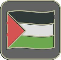 Icon palestine flag. Palestine elements. Icons in embossed style. Good for prints, posters, logo, infographics, etc. vector