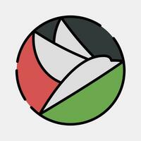 Icon dove in a circle. Palestine elements. Icons in filled line style. Good for prints, posters, logo, infographics, etc. vector