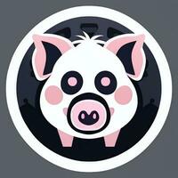 AI generated Pig Icon Avatar Gamer Clip Art Sticker Decoration Simple Background photo