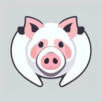 AI generated Pig Icon Avatar Gamer Clip Art Sticker Decoration Simple Background photo