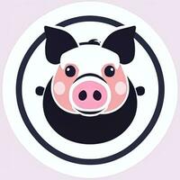 AI generated Pig Icon Avatar Gamer Clip Art Sticker Decoration Simple Background photo