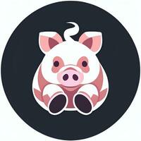 ai generado cerdo icono avatar jugador acortar Arte pegatina decoración sencillo antecedentes foto