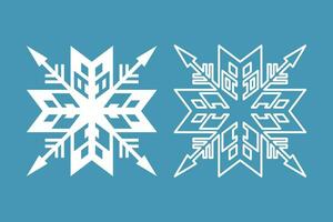 cristal escarcha copo de nieve elemento aislado icono contorno diseño invierno vector ilustración
