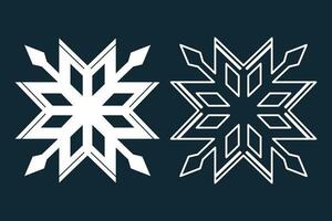 ice crystal snowflake element set isolated icon outline design winter vector illustration