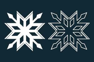 ice crystal snowflake element set isolated icon outline design winter vector illustration