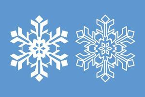 crystal snowflake element set isolated icon outline design winter holiday vector illustration