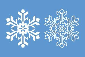 crystal snowflake element set isolated icon outline design winter holiday vector illustration