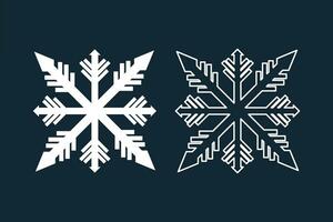 cristal copo de nieve elemento aislado icono contorno diseño invierno vector ilustración