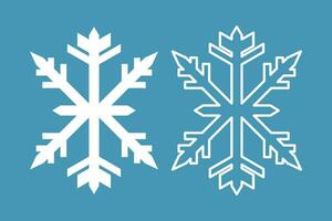 crystal snowflake element set isolated icon outline design winter ice vector illustration
