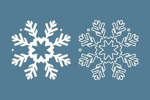 modern crystal snowflake element isolated icon outline winter vector illustration design