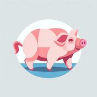 AI generated Pig Icon Avatar Gamer Clip Art Sticker Decoration Simple Background photo