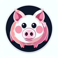 AI generated Pig Icon Avatar Gamer Clip Art Sticker Decoration Simple Background photo