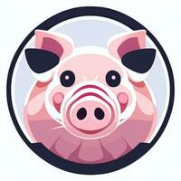 AI generated Pig Icon Avatar Gamer Clip Art Sticker Decoration Simple Background photo