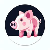 AI generated Pig Icon Avatar Gamer Clip Art Sticker Decoration Simple Background photo