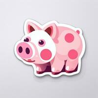 AI generated Pig Icon Avatar Gamer Clip Art Sticker Decoration Simple Background photo