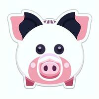 AI generated Pig Icon Avatar Gamer Clip Art Sticker Decoration Simple Background photo