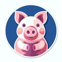 AI generated Pig Icon Avatar Gamer Clip Art Sticker Decoration Simple Background photo