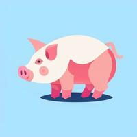 AI generated Pig Icon Avatar Gamer Clip Art Sticker Decoration Simple Background photo