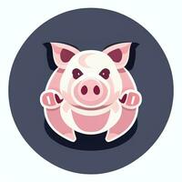 AI generated Pig Icon Avatar Gamer Clip Art Sticker Decoration Simple Background photo